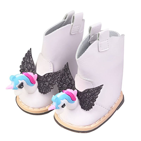Bottes blanches pour enfants avec des décorations licorne ailée. Chaussures pour filles, mignonnes et originales, idéales pour un look tendance. Accessoires de mode pour enfants., 45501222650111,45501222682879,45501222715647,45501222748415,45501222781183,45501222813951,45501222846719,45501222879487,45501222912255 | Licorne Shop