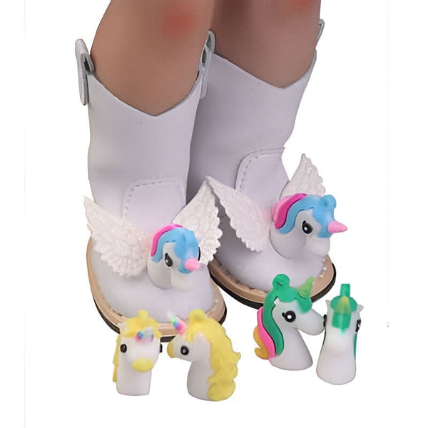 Bottes blanches décorées d'ailes et d'unicorne, chaussures d'enfant fantaisie, style cowboy revisité avec des motifs ludiques, bottines originales pour petites filles., 45501096558847,45501096591615,45501096624383,45501096657151,45501096689919,45501096722687,45501096755455,45501096788223,45501096820991 | Licorne Shop