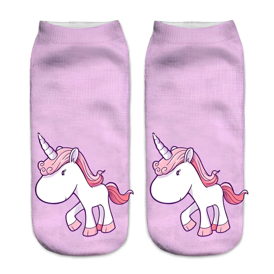 Paire de chaussettes roses à motif licorne blanche avec crinière rose. Chaussettes fantaisie pour femme ou enfant, idée cadeau originale. Accessoire de mode mignon et confortable., 45502203298047 | Licorne Shop