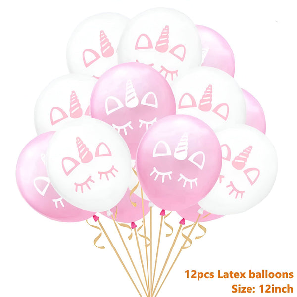 Ballons de fête licorne roses et blancs, décorations mignonnes pour anniversaires d'enfants et événements spéciaux. Ballons en latex de 30 cm (12 pouces) pour une ambiance festive., 45501104816383 | Licorne Shop