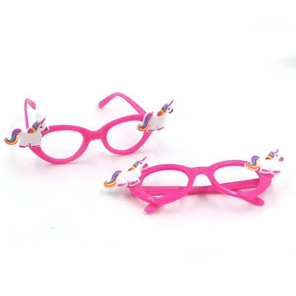 Deux paires de lunettes roses ornées de licornes blanches. Lunettes de soleil fantaisie pour enfants, accessoire de mode amusant, style kawaii., 45502404755711 | Licorne Shop