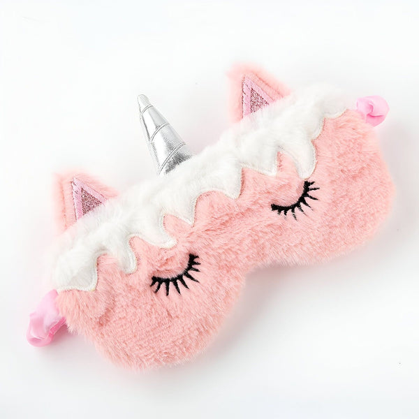 Masque de sommeil rose en forme de licorne avec une corne argentée, des oreilles pailletées et des cils brodés. Accessoire de nuit doux et amusant pour un sommeil réparateur. Idéal pour les enfants et les adultes. Confortable et mignon., 45501053436159 | Licorne Shop