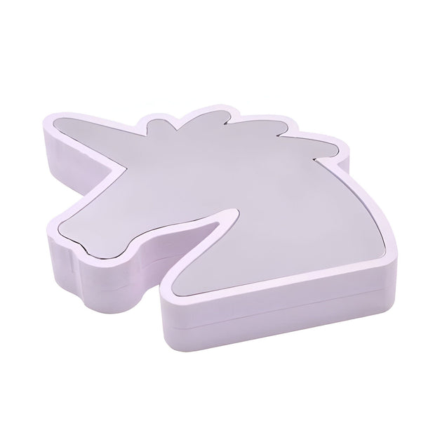 Miroir de poche en forme de licorne blanche. Accessoire de beauté portable, idéal pour le maquillage et les retouches rapides. Design mignon et pratique., 45501073162495 | Licorne Shop