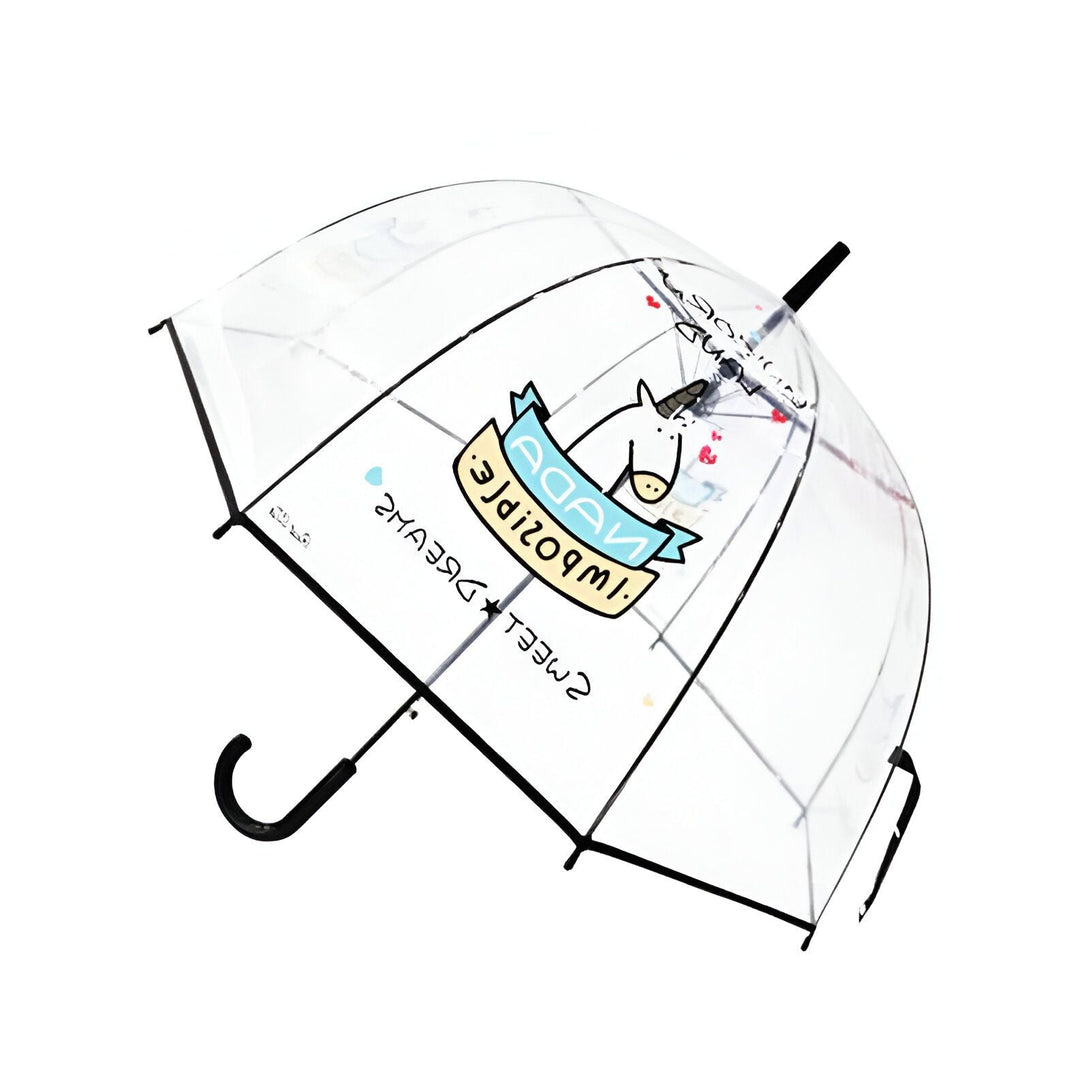Parapluie transparent pour enfants avec dessin de licorne, parfait pour les jours de pluie. Un accessoire mignon et pratique pour se protéger avec style., 45501167993087 | Licorne Shop