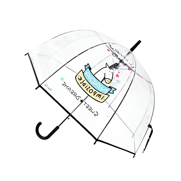 Parapluie transparent pour enfants avec dessin de licorne, parfait pour les jours de pluie. Un accessoire mignon et pratique pour se protéger avec style., 45501167993087 | Licorne Shop