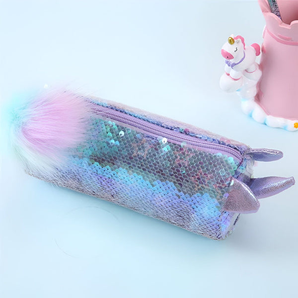 Trousse Licorne Sequins Violet