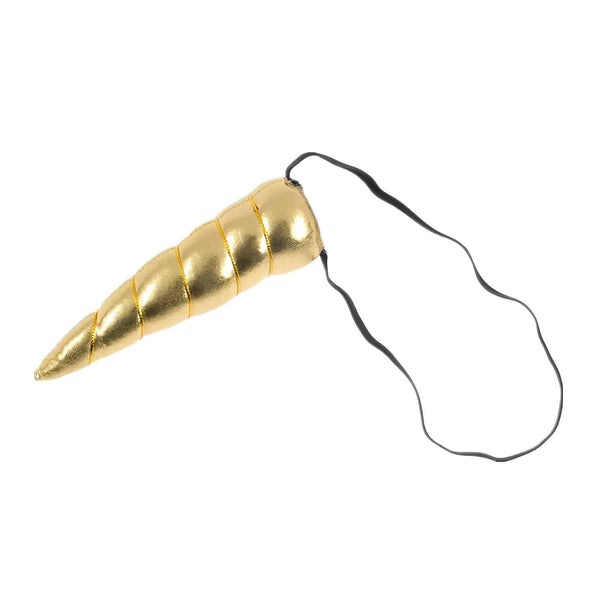 Corne de licorne dorée pour déguisement, accessoire de fête avec élastique noir, idéale pour Carnaval et anniversaires., 45501340549375 | Licorne Shop