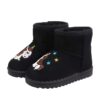 Paire de bottes d'hiver noires pour enfants, décorées avec des motifs d'licorne et d'étoiles colorées. Chaussures confortables et mignonnes pour la saison froide., 45501092954367,45501092987135,45501093019903,45501093052671,45501093085439,45501093118207,45501093150975,45501093183743,45501093216511 | Licorne Shop