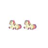 boucles-d-oreilles-licorne-enfant-unicorn-2a.jpg Deux licornes de couleur jaune avec une crinière et une queue arc-en-ciel.
