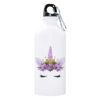 Gourde blanche avec motif licorne ornée de fleurs et d'une couronne. Bouteille d'eau réutilisable avec illustration fantaisiste. Accessoire hydratation tendance et écologique., 45501176381695 | Licorne Shop