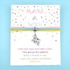Bracelet de vœux avec breloque licorne et message inspirant "Fais un vœu". Fond coloré avec motifs de cœurs. Cadeau porte-bonheur, bijou fantaisie., 45501371580671 | Licorne Shop