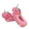 Paire de pantoufles licorne roses en peluche, avec une crinière arc-en-ciel et une corne argentée. Chaussons confortables et originaux., 45502195302655,45502195335423,45502195368191,45502195400959,45502195433727,45502195466495,45502195499263,45502195532031,45502195564799 | Licorne Shop