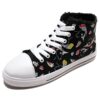 Basket montante noire pour enfant, motif licorne et étoiles colorées, lacets blancs et bout renforcé blanc. Semelle blanche épaisse., 45502277189887,45502277222655,45502277255423,45502277288191,45502277320959,45502277353727,45502277386495,45502277419263,45502277452031 | Licorne Shop