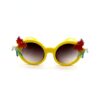 Lunettes de soleil jaunes pour enfants avec des décorations de licornes colorées sur les côtés. Accessoire mode fun pour protéger les yeux du soleil avec style., 45502256054527 | Licorne Shop