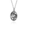 Collier avec un pendentif ovale en argent représentant une licorne. Bijou fantaisie avec une chaîne en métal et un motif d'animal mythique. Accessoire de mode pour femme., 45501320790271 | Licorne Shop