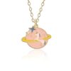 collier-licorne-saturne-1a.jpg Un collier avec un pendentif en forme de planète rose avec une étoile et une licorne ailée.