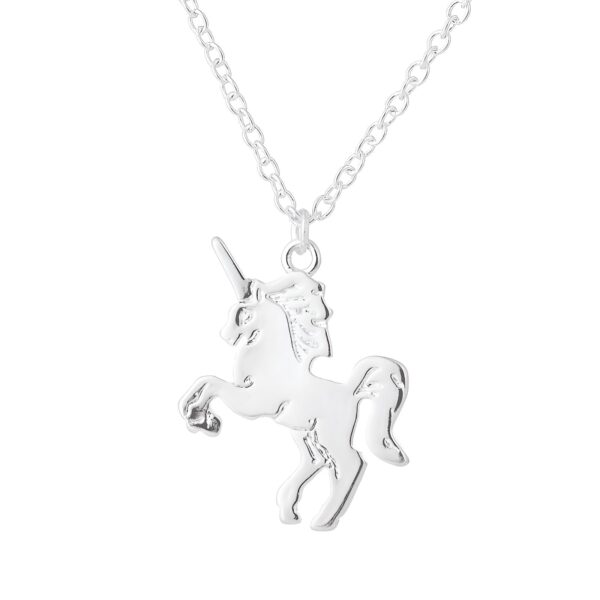 collier-pendentif-licorne-en-argent-sterling-925-pour-femme-1a.jpg Collier argenté avec pendentif en forme de licorne cabrée. Bijou fantaisie pour femme, style féerique et mythique. Idée cadeau originale., 45501128016127 | Licorne Shop