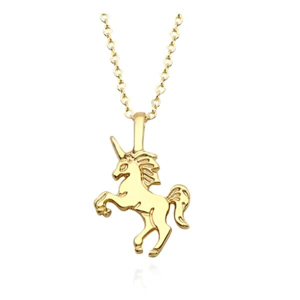 collier-pendentif-licorne-en-or-14-carats-pour-enfant-1a.jpg Pendentif licorne dorée sur une chaîne délicate. Bijou tendance représentant un symbole de magie et de pureté. Idéal pour les amoureux des créatures mythiques., 45501127655679 | Licorne Shop