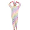 combinaison-pyjama-licorne-femme-1a.jpg Une femme souriante portant un pyjama de licorne pastel avec des étoiles et des soleils, les mains au-dessus de la tête., 45501986930943,45501986963711,45501986996479,45501987029247,45501987062015,45501987094783,45501987160319,45501987193087 | Licorne Shop