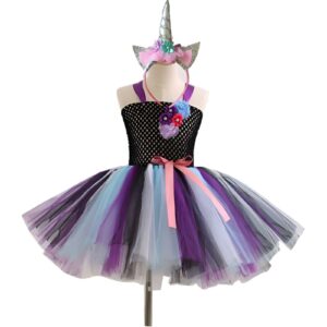 Costume de licorne pour enfant avec tutu coloré et serre-tête orné d'une corne argentée et de fleurs. Tenue idéale pour carnaval, fêtes d'anniversaire ou déguisements. Style féérique et joyeux., 45502414553343,45502414586111,45502414618879,45502414651647,45502414684415,45502414717183,45502414749951,45502414782719 | Licorne Shop