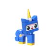 film-lego-original-la-licorne-bleue-1a.jpg Un personnage bleu de style LEGO, ressemblant à un chat-licorne avec une corne dorée. Le jouet a des détails imprimés pour les yeux et un motif d'orbite sur son flanc. Sa tête est carrée et son corps est formé de blocs., 45501127262463 | Licorne Shop