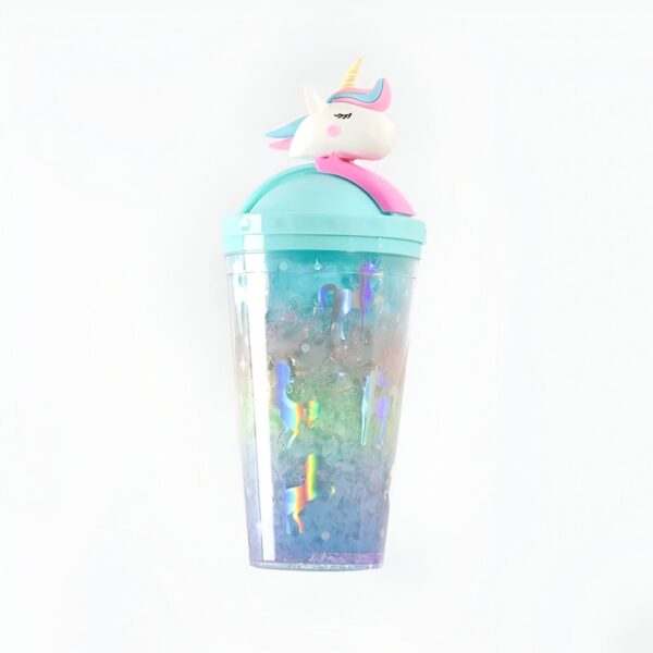 gourde-licorne-a-paillettes-bleues-500ml-1a.jpg Gobelet en plastique avec paillettes et motif licorne sur le couvercle, bleu turquoise, rose et or. Idéal pour les boissons froides et les cadeaux féériques., 45501177266431 | Licorne Shop