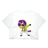 T-shirt blanc avec un dessin animé d'un licorne violette faisant le dab. Vêtue d'une veste jaune et blanche, la licorne a une crinière et une queue violettes. Idéal pour les fans de licornes et de memes., 45501296017663 | Licorne Shop