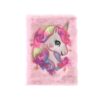 Carnet rose duveteux avec une broderie de tête de licorne colorée sur le devant. Un adorable cadeau pour les enfants qui aiment les licornes., 45501155672319 | Licorne Shop