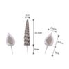 Détails des dimensions d'un ensemble de décoration de gâteau licorne : une corne argentée de 15,5 cm de haut et deux oreilles argentées de 6,5 cm de haut, avec des piquets de 5 cm., 45501305356543 | Licorne Shop