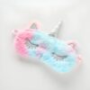 masque-de-sommeil-licorne-pastel-doux-1a.jpg Masque de sommeil licorne en peluche rose et bleu pastel avec une corne argentée, des oreilles pointues et des cils brodés. Accessoire de nuit confortable pour enfants et adultes., 45501053075711 | Licorne Shop