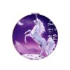 miroir-de-poche-licorne-avec-miroir-grossissant-1a.jpg Miroir de poche rond. Un licorne blanc se cabre sur un paysage enneigé avec des sapins et une lune dans le ciel violet., 45501073359103 | Licorne Shop