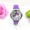 Montre pour enfant avec un bracelet violet et un cadran orné d'un dessin de licorne colorée., 45501321609471 | Licorne Shop