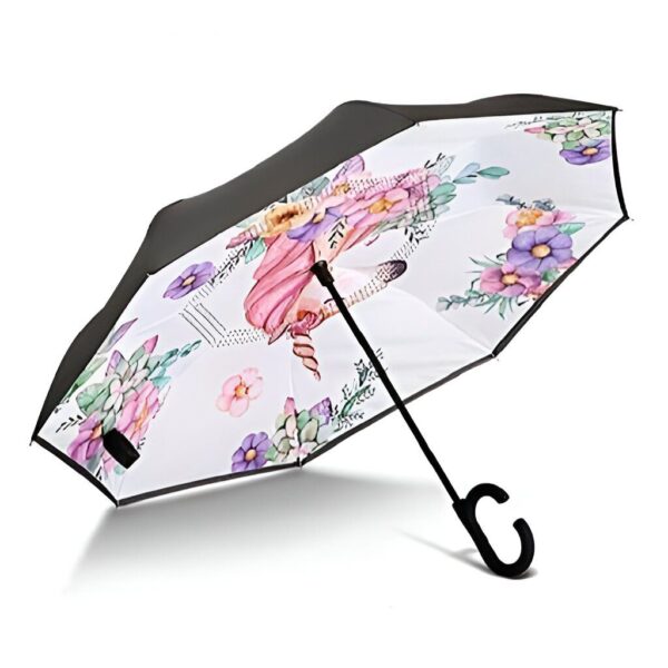 parapluie-licorne-automatique-colore-pour-filles-1a.jpg Parapluie inversé noir et blanc avec motif de licorne et fleurs., 45501178609919 | Licorne Shop
