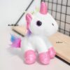 Peluche Licorne blanche avec corne et sabots roses pailletés, crinière et queue multicolores. Jouet mignon et doux pour enfants., 45501419913471 | Licorne Shop