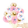 poids-de-ballons-licorne-decoration-de-fete-1a.jpg Ensemble de 15 ballons : 10 ballons en latex rose et blanc avec motifs licorne et 5 ballons confettis dorés pour une décoration festive., 45501112156415 | Licorne Shop