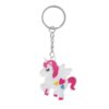 Porte-clés fantaisie avec un petit poney licorne blanc aux détails roses et des motifs de coeurs colorés. Accessoire mignon et original., 45501159571711 | Licorne Shop