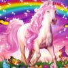 puzzle-1000-pieces-licorne-dans-la-foret-amazonienne-1a.jpg Image d'un cheval rose et blanc avec une crinière rose, entouré de papillons et de fleurs, sous un arc-en-ciel scintillant. Illustration fantastique pour enfants., 45501393567999 | Licorne Shop