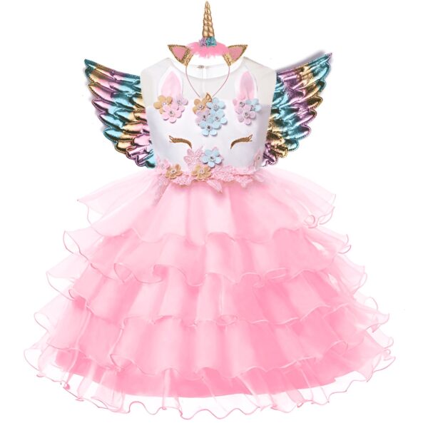 robe-licorne-pour-fete-d-anniversaire-de-fille-1a-1.jpg Robe de princesse rose avec des volants, ornée de fleurs et d'ailes d'arc-en-ciel. Un serre-tête licorne assorti complète ce déguisement féérique., 45501383082239,45501383115007,45501383147775,45501383180543,45501383213311,45501383246079,45501383278847,45501383311615 | Licorne Shop