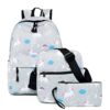 Ensemble de sac à dos, sac bandoulière et trousse à crayons gris à motifs licornes. Idéal pour l'école ou les loisirs., 45501143449855 | Licorne Shop