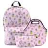 sac-a-dos-licorne-avec-sac-a-lunch-1a.jpg Ensemble d'accessoires rose pastel avec motifs licornes, flamants roses et ananas. Comprend un sac à dos, une trousse et un sac à lunch isotherme assortis. Idéal pour l'école ou les sorties., 45501276389631 | Licorne Shop
