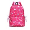 Sac à dos rose avec motif licorne et noeuds décoratifs. Idéal pour l'école ou les loisirs., 45501323968767 | Licorne Shop