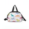 Sac de sport blanc avec motif de chevaux colorés. Sac de voyage pour enfants avec poignées noires et bandoulière. Accessoire de sport original et pratique., 45501327212799 | Licorne Shop