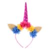 serre-tete-licorne-pour-adulte-deguisement-1a.jpg Serre-tête licorne rose avec corne brillante, oreilles dorées et fleurs colorées (bleu, jaune, rose). Accessoire de déguisement féérique., 45501332619519 | Licorne Shop