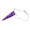 Corne de licorne violette avec élastique noir pour fixation, accessoire de déguisement, fantaisie et féerie. Décoration dorée en spirale., 45501376823551 | Licorne Shop