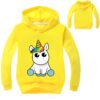 sweat-a-capuche-jaune-a-motif-licorne-pour-enfant-1a.jpg Sweat à capuche jaune pour enfant avec un motif de licorne colorée sur le devant. Vue de face et de dos du vêtement., 45502393483519,45502393516287,45502393549055,45502393581823,45502393614591,45502393647359,45502393680127,45502393712895 | Licorne Shop