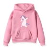 Sweat à capuche rose avec motif d'un licorne faisant un dab, idéal pour les enfants. Vêtement confortable et tendance pour un look décontracté., 45502211653887,45502211686655,45502211719423,45502211752191,45502211784959,45502211817727,45502211850495,45502211883263 | Licorne Shop
