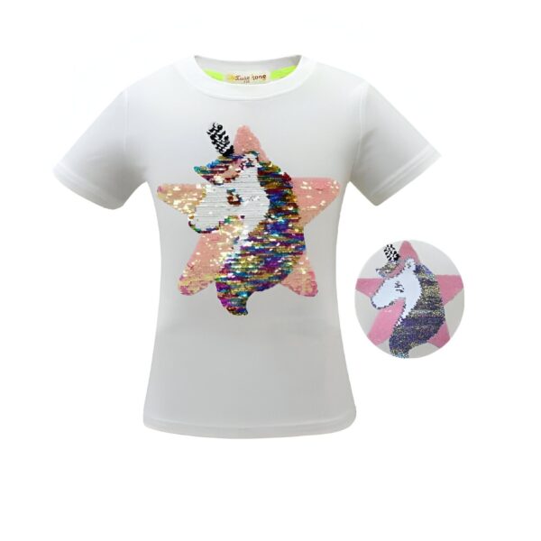 t-shirt-fille-licorne-a-sequins-reversibles-1a.jpg T-shirt blanc pour enfant avec motif licorne à paillettes multicolores., 45502315692287,45502315725055,45502315757823,45502315790591,45502315823359,45502315856127,45502315888895,45502315921663 | Licorne Shop