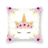 taie-d-oreiller-licorne-douce-pour-enfant-1a.jpg Coussin carré blanc avec motif de licorne dorée, ornée de fleurs violettes et d'étoiles jaunes. Design mignon et féérique pour chambre d'enfant. Décoration intérieure pour fans de licornes., 45501049143551 | Licorne Shop