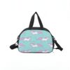 Sac de sport bleu avec motif de licornes roses et blanches, bandoulière et poignées noires., 45501326754047 | Licorne Shop